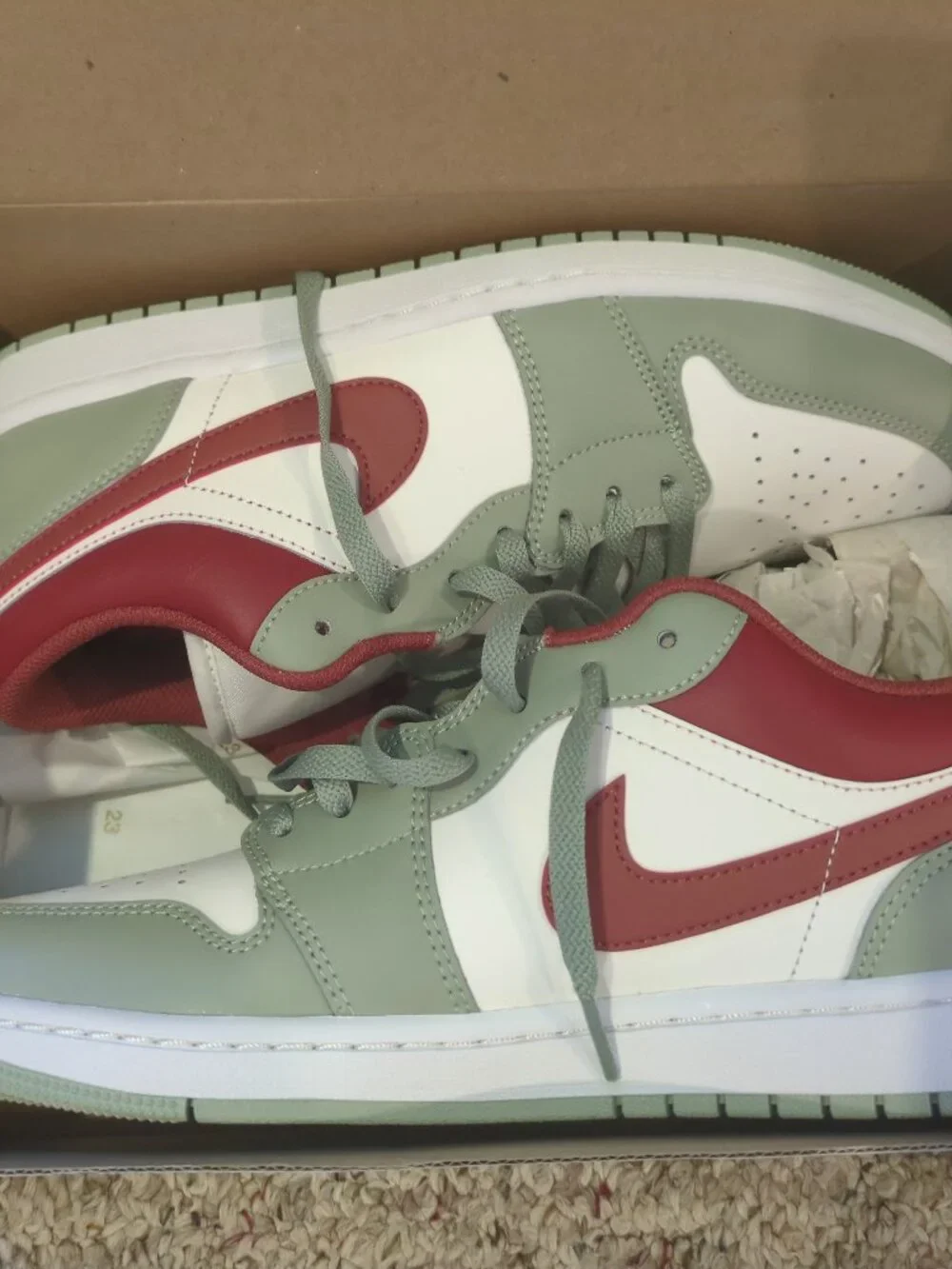 Nike Men's Air Jordan 1 Low Sail/Jade Horizon-Summit White (553558 133) Size 10